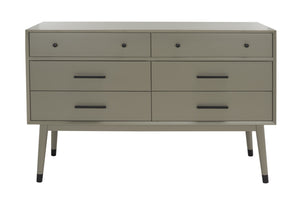 Safavieh Madden Retro Dresser Dark Grey / Black Mdf / Wood Veneer / Plywood / Hardware / Velvet (In Drawers) SFV2100K
