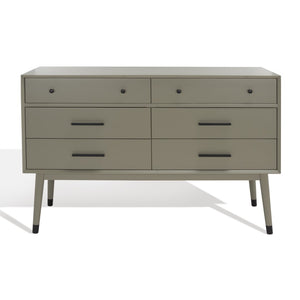 Safavieh Madden Retro Dresser Dark Grey / Black Mdf / Wood Veneer / Plywood / Hardware / Velvet (In Drawers) SFV2100K