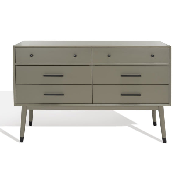 Safavieh Madden Retro Dresser Dark Grey / Black Mdf / Wood Veneer / Plywood / Hardware / Velvet (In Drawers) SFV2100K