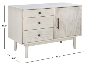 Safavieh Elissa Mid-Century Small Media Stand SFV2116A White Wash