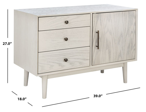 Safavieh Elissa Mid-Century Small Media Stand SFV2116A White Wash