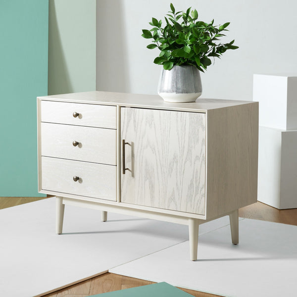 Safavieh Elissa Mid-Century Small Media Stand SFV2116A White Wash