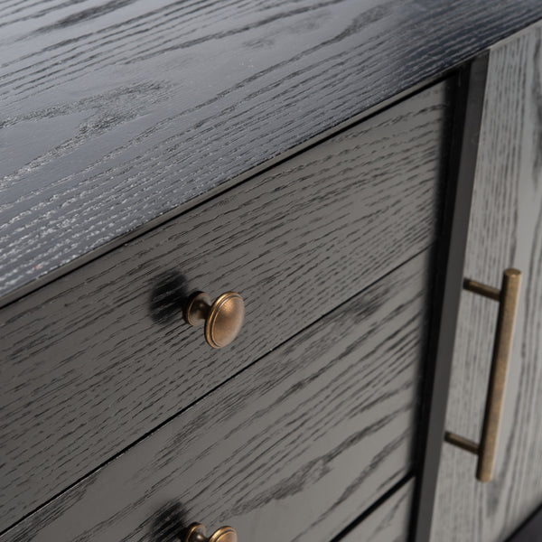 Elissa Mid-Century Small Media Stand Black