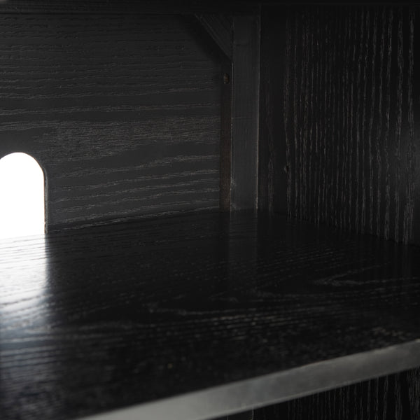 Elissa Mid-Century Small Media Stand Black