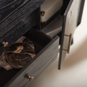 Elissa Mid-Century Small Media Stand Black