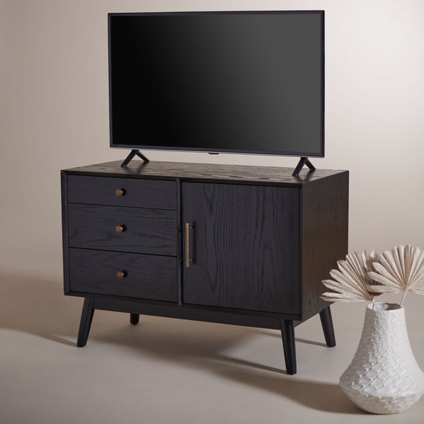 Elissa Mid-Century Small Media Stand Black