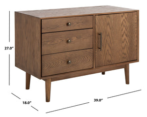 Safavieh Elissa Mid-Century Small Media Stand SFV2116C Medium Oak