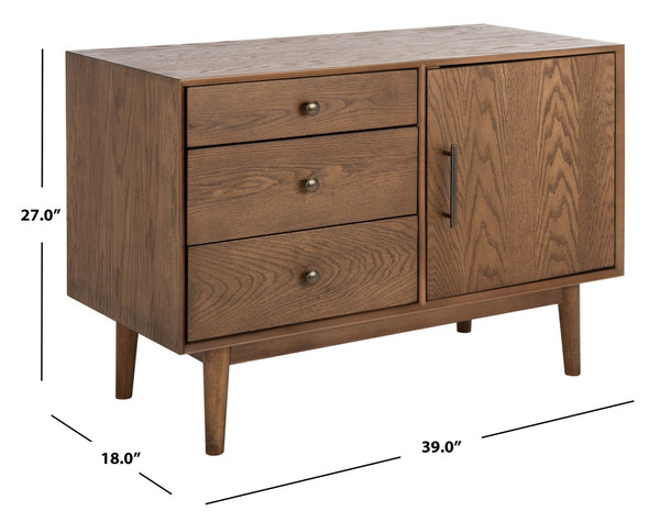 Safavieh Elissa Mid-Century Small Media Stand SFV2116C Medium Oak