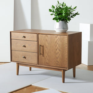Safavieh Elissa Mid-Century Small Media Stand SFV2116C Medium Oak