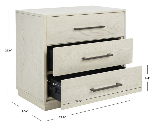 Safavieh Mallory 3 Drawer Nightstand SFV2119B