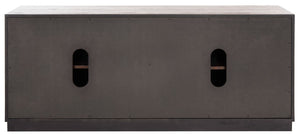 Mallory 4 Door Media Stand - Elegant Dark Brown Wood TV Stand with Ample Storage & Timeless Design