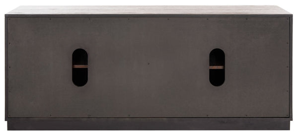 Mallory 4 Door Media Stand - Elegant Dark Brown Wood TV Stand with Ample Storage & Timeless Design