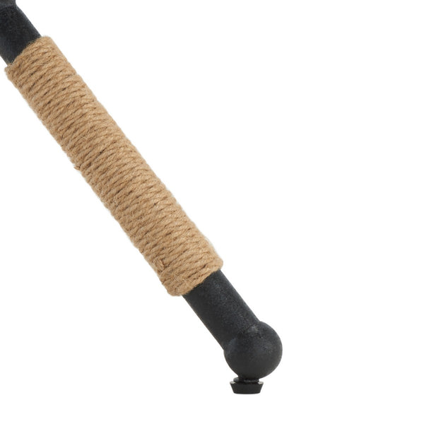 Carmelo Coastal-Chic Hemp Wrapped Bench with Plush Cushion for Stylish Home Décor and Comfort