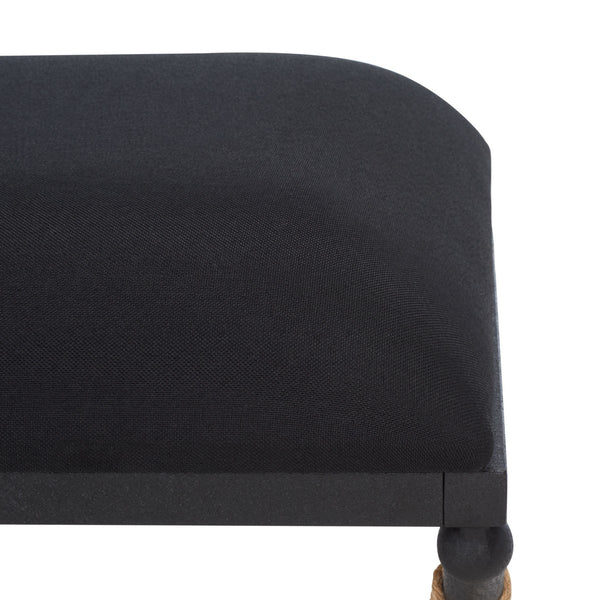 Carmelo Coastal-Chic Hemp Wrapped Bench with Plush Cushion for Stylish Home Décor and Comfort