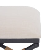 Carmelo Hemp Wrapped Ottoman - Stylish Coastal Chic Design with Comfort and Timeless Elegance