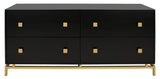 Safavieh Claudette 4 Drawer Dresser Black / Gold Wood / Mdf / Metal SFV2123B