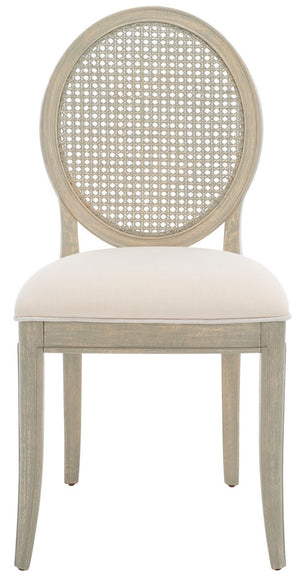 Safavieh Karlee Rattan Back Dining Chair - Set of 2 Rustic Grey / Beige SFV2130A-SET2
