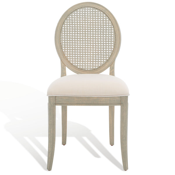 Safavieh Karlee Rattan Back Dining Chair - Set of 2 Rustic Grey / Beige SFV2130A-SET2