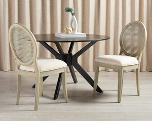 Safavieh Karlee Rattan Back Dining Chair - Set of 2 Rustic Grey / Beige SFV2130A-SET2