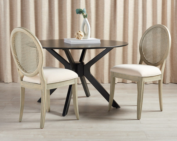 Safavieh Karlee Rattan Back Dining Chair - Set of 2 Rustic Grey / Beige SFV2130A-SET2