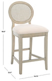 Safavieh Karlee Rattan Back Counter Stool - Set of 2 Rustic Grey / Beige SFV2131A-SET2