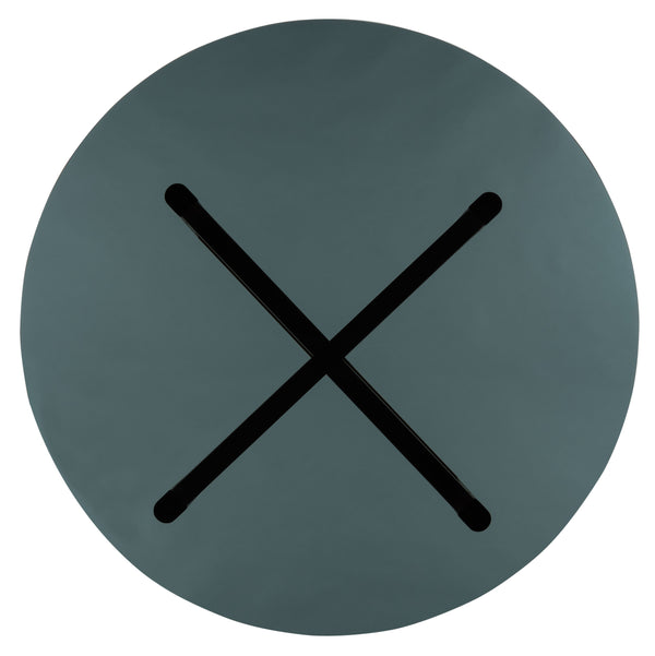 Safavieh Ruthanne Round Glass Dining Table Oak / Black Tempered Black Glass / Solid Oak Wood SFV2133A-2BX