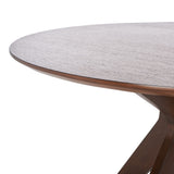 Safavieh Carolee 46" Round Dining Table Walnut Wood SFV2134C