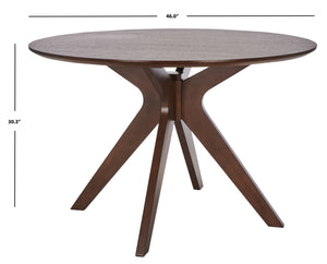 Safavieh Carolee 46" Round Dining Table Walnut Wood SFV2134C