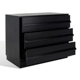 Safavieh Deirdra 3 Drawer Wood Chest Black Wood SFV2138B