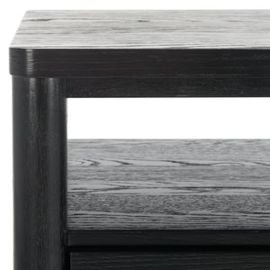 Safavieh Jaylessa Wood Nightstand Black Wood / Metal  SFV2148B