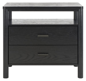 Safavieh Jaylessa Wood Nightstand Black Wood / Metal  SFV2148B