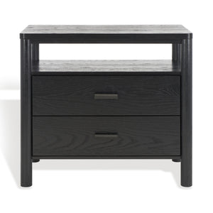 Safavieh Jaylessa Wood Nightstand Black Wood / Metal  SFV2148B
