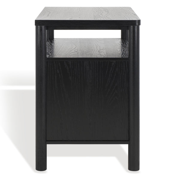 Safavieh Jaylessa Wood Nightstand Black Wood / Metal  SFV2148B