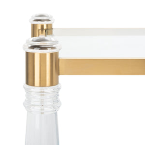 Isabelle Acrylic Accent Table - Chic Contemporary Style with Sculpted Legs & Clear Glass Top