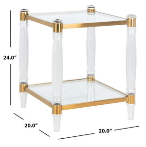 Isabelle Acrylic Accent Table - Chic Contemporary Style with Sculpted Legs & Clear Glass Top