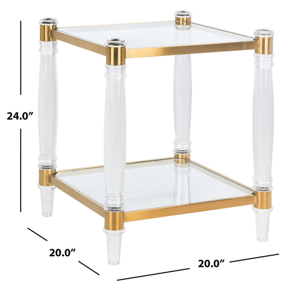 Isabelle Acrylic Accent Table - Chic Contemporary Style with Sculpted Legs & Clear Glass Top