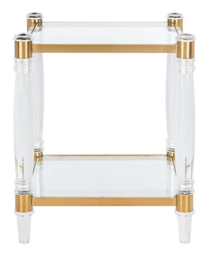 Isabelle Acrylic Accent Table - Chic Contemporary Style with Sculpted Legs & Clear Glass Top