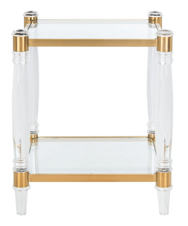 Isabelle Acrylic Accent Table - Chic Contemporary Style with Sculpted Legs & Clear Glass Top