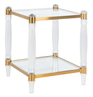 Isabelle Acrylic Accent Table - Chic Contemporary Style with Sculpted Legs & Clear Glass Top