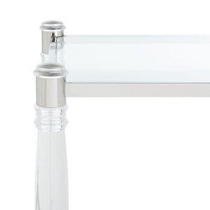 Isabelle Acrylic Accent Table - Chic Contemporary Style with Sculpted Legs & Clear Glass Top