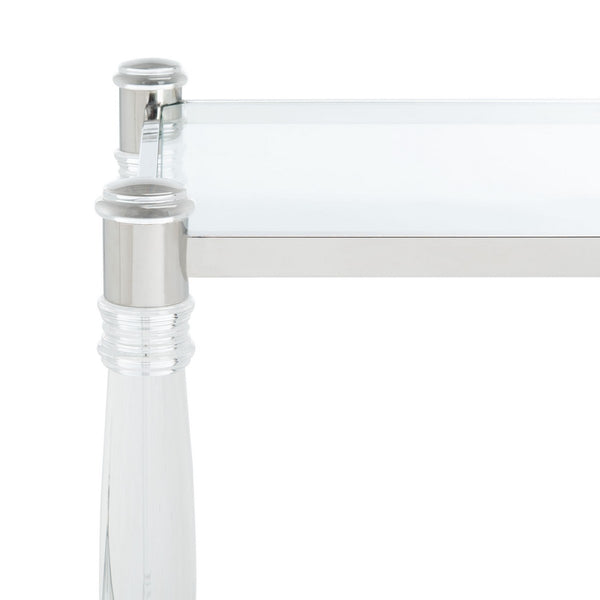 Isabelle Acrylic Accent Table - Chic Contemporary Style with Sculpted Legs & Clear Glass Top