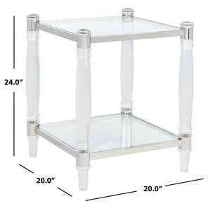 Isabelle Acrylic Accent Table - Chic Contemporary Style with Sculpted Legs & Clear Glass Top