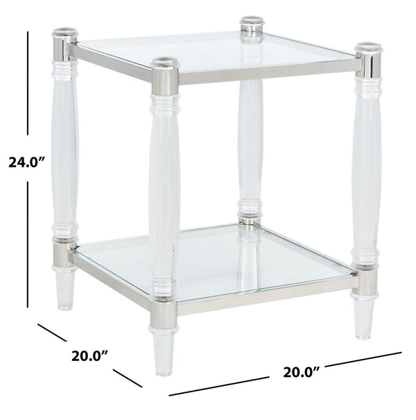 Isabelle Acrylic Accent Table - Chic Contemporary Style with Sculpted Legs & Clear Glass Top