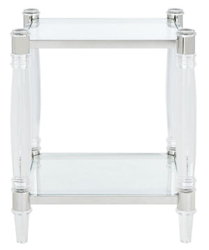 Isabelle Acrylic Accent Table - Chic Contemporary Style with Sculpted Legs & Clear Glass Top