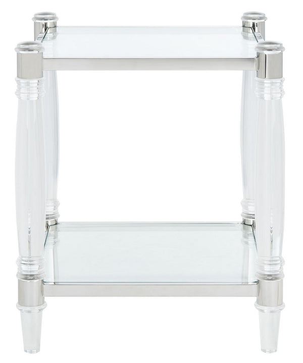 Isabelle Acrylic Accent Table - Chic Contemporary Style with Sculpted Legs & Clear Glass Top