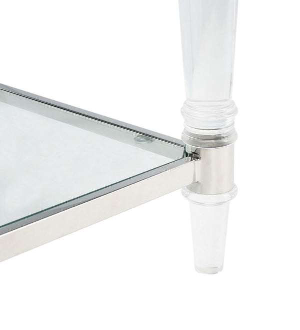 Isabelle Acrylic Accent Table - Chic Contemporary Style with Sculpted Legs & Clear Glass Top