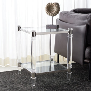 Isabelle Acrylic Accent Table - Chic Contemporary Style with Sculpted Legs & Clear Glass Top