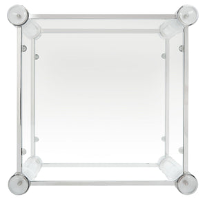 Isabelle Acrylic Accent Table - Chic Contemporary Style with Sculpted Legs & Clear Glass Top