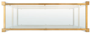 Angie Console Table - Glamorous Acrylic and Glass Design with Brass Accents for Luxury Décor