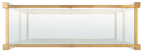 Angie Console Table - Glamorous Acrylic and Glass Design with Brass Accents for Luxury Décor